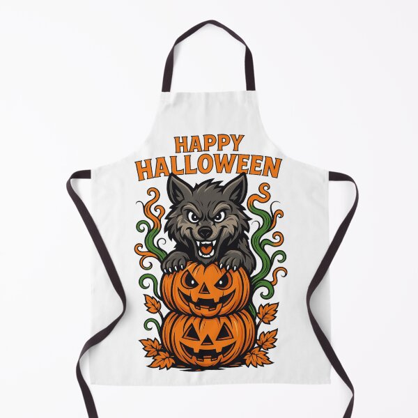 Item preview, Halloween Wolf with Pumpkins Illustration designed and sold by Animarisca.