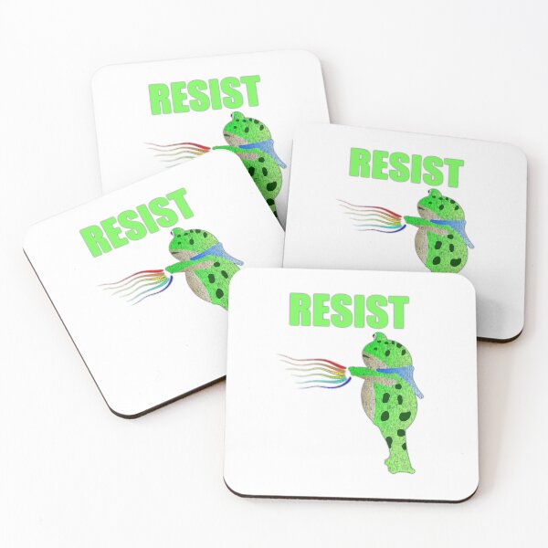 Item preview, Portland frog protestor rainbow resist designed and sold by nostakesart.
