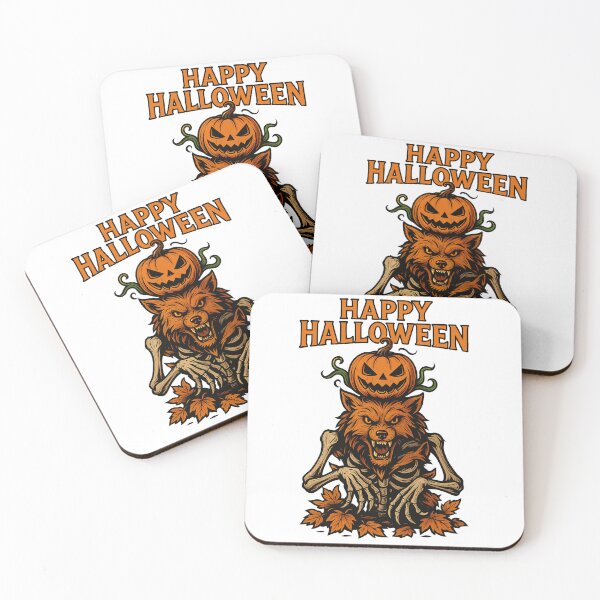 Item preview, Halloween Skeleton Wolf with Pumpkin Head designed and sold by Animarisca.