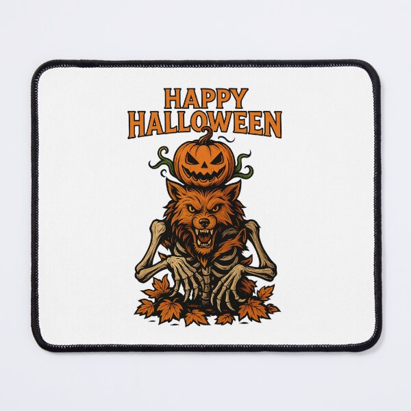 Item preview, Halloween Skeleton Wolf with Pumpkin Head designed and sold by Animarisca.