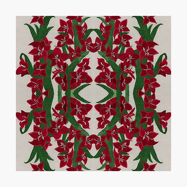 Item preview, Embroidered Red Amaryllis Flower | Flower Art | Flower Embroidery | Gift for Embroidery Lover | Gift for Flower Lover designed and sold by UnhingedBird.