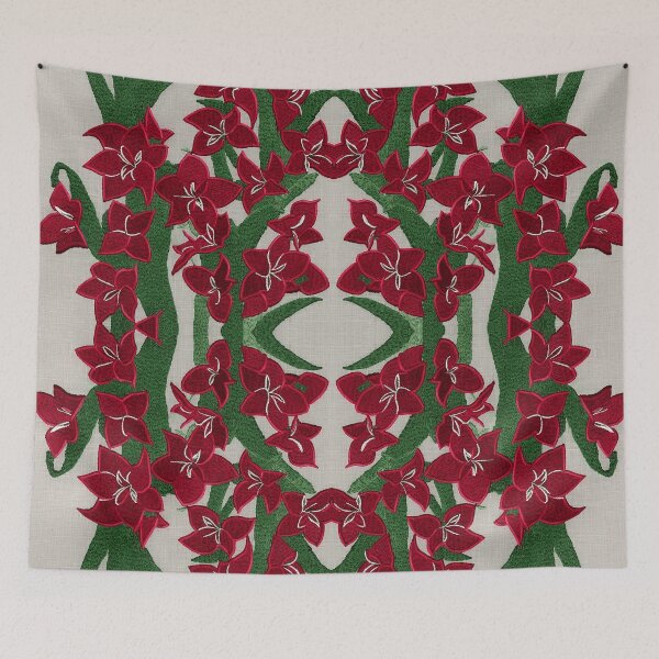Item preview, Embroidered Red Amaryllis Flower | Flower Art | Flower Embroidery | Gift for Embroidery Lover | Gift for Flower Lover designed and sold by UnhingedBird.