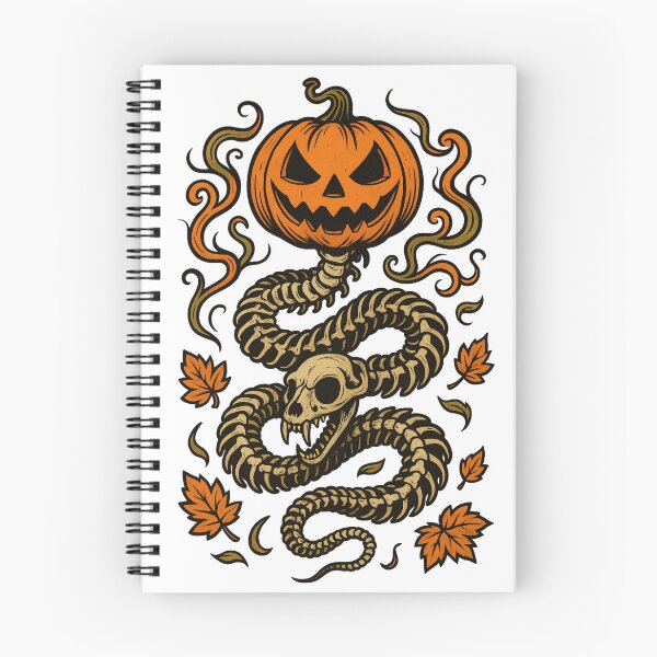 Item preview, Halloween Skeleton Snake with Pumpkin Head designed and sold by Animarisca.