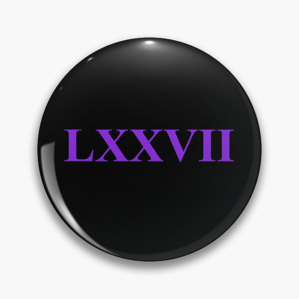 Item preview, Number 77 Roman Numeral LXXVII – Bold Purple Classic Look designed and sold by NECHSTORE.