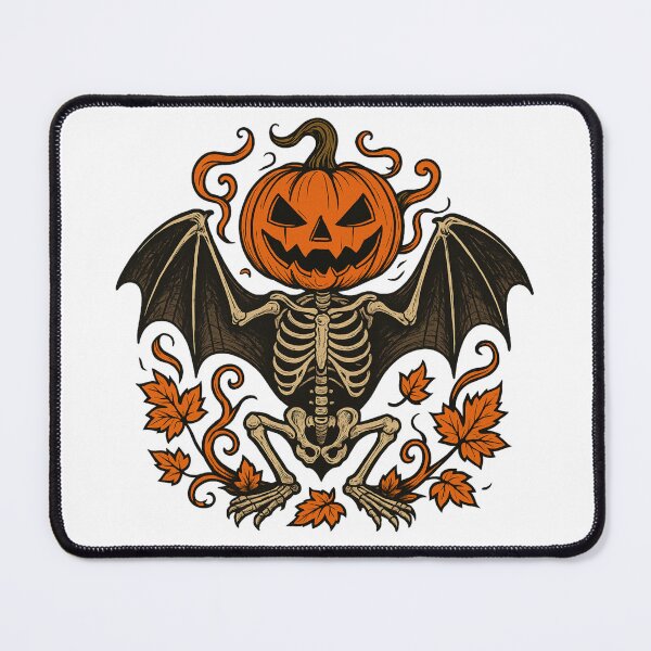 Item preview, Halloween Skeleton Bat with Pumpkin Head designed and sold by Animarisca.