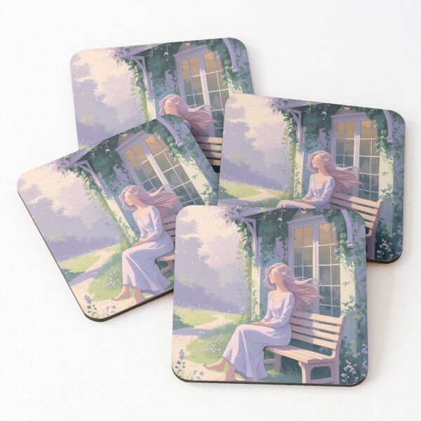 Item preview, Peaceful Lavender Cottage Girl designed and sold by lovelywhimsyart.