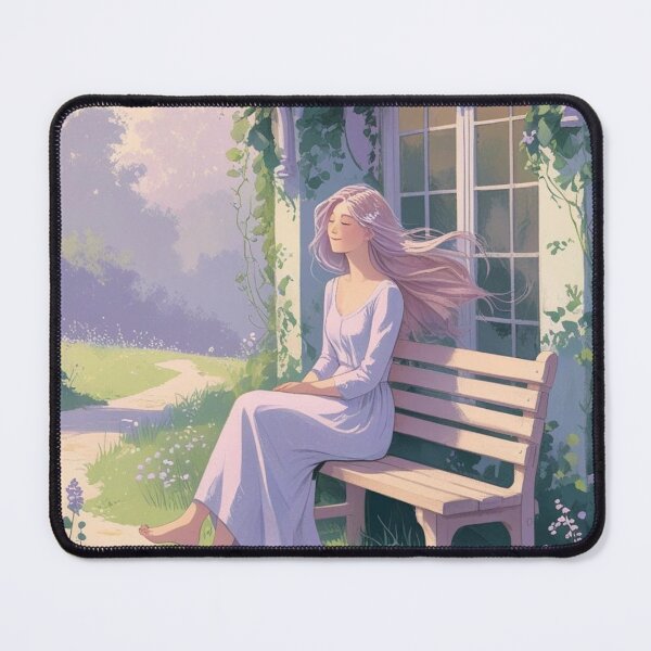 Item preview, Peaceful Lavender Cottage Girl designed and sold by lovelywhimsyart.