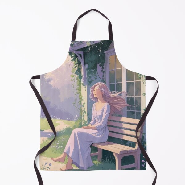 Item preview, Peaceful Lavender Cottage Girl designed and sold by lovelywhimsyart.