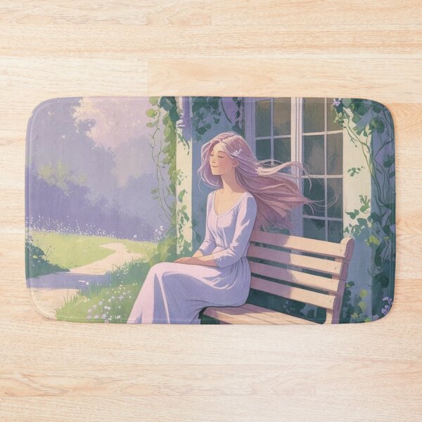 Item preview, Peaceful Lavender Cottage Girl designed and sold by lovelywhimsyart.