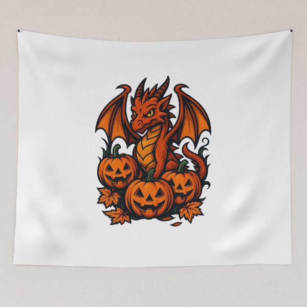Item preview, Halloween Dragon with Glowing Pumpkins designed and sold by Animarisca.