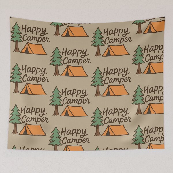 Item preview, Happy Camper – Hand-Drawn Logo with Tree & Tent designed and sold by getpressedshirt.