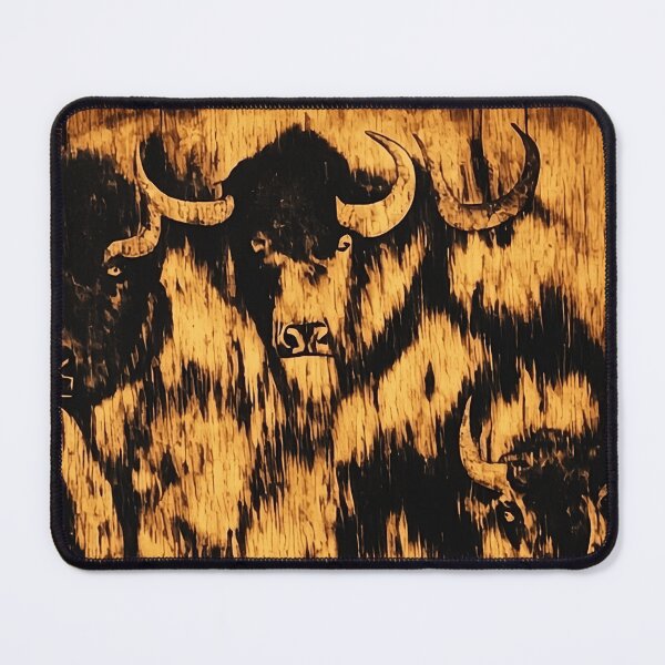 Item preview, Rustic Buffalo Illustration on Wood Grain Background | Wood Art | Wood Burning | Animal Art | Animal Drawing designed and sold by UnhingedBird.