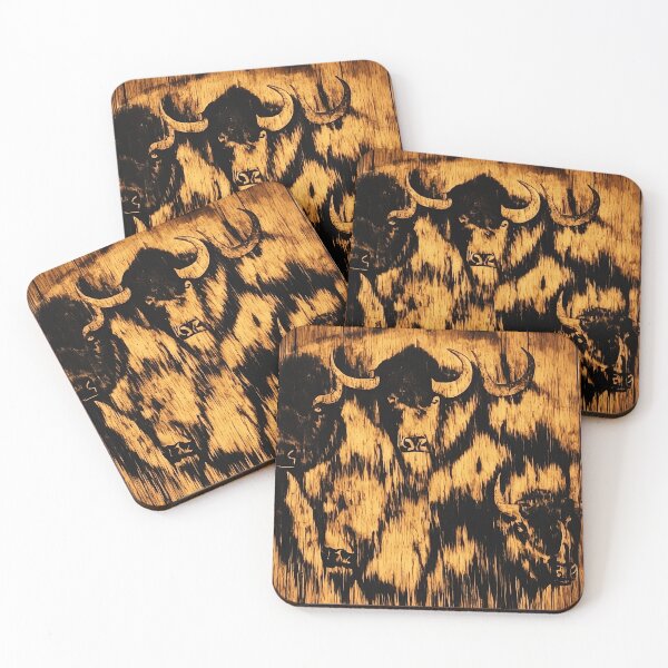 Item preview, Rustic Buffalo Illustration on Wood Grain Background | Wood Art | Wood Burning | Animal Art | Animal Drawing designed and sold by UnhingedBird.