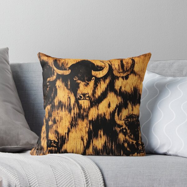 Item preview, Rustic Buffalo Illustration on Wood Grain Background | Wood Art | Wood Burning | Animal Art | Animal Drawing designed and sold by UnhingedBird.