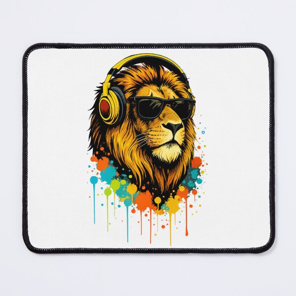 Item preview, Majestic Lion with Headphones Pop Art designed and sold by Animarisca.