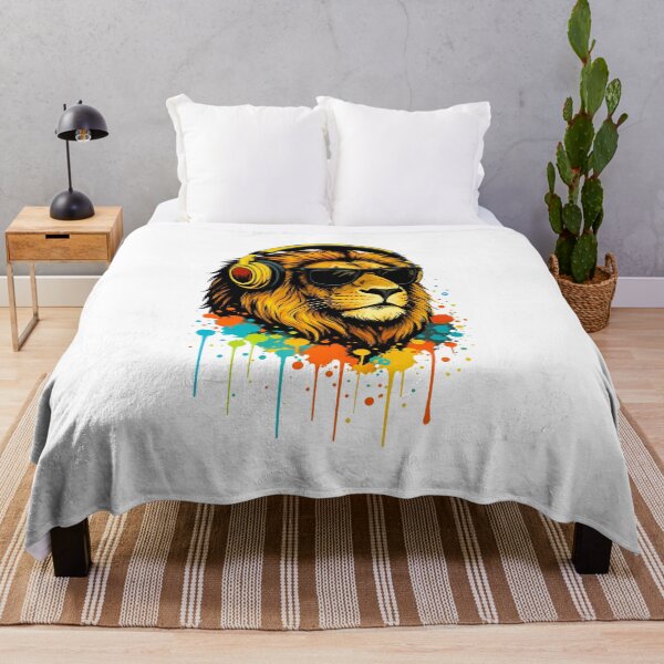 Item preview, Majestic Lion with Headphones Pop Art designed and sold by Animarisca.