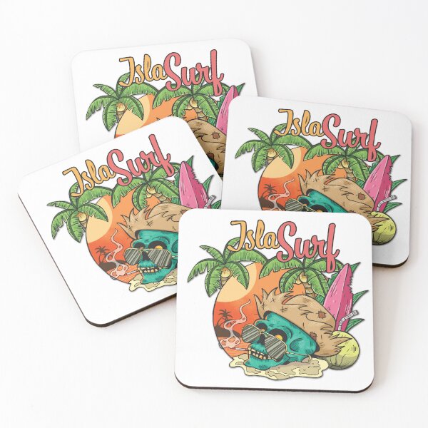 Item preview, Isla Surf – Eternal Chill Sunset Skull designed and sold by tshirt-tech-pr.