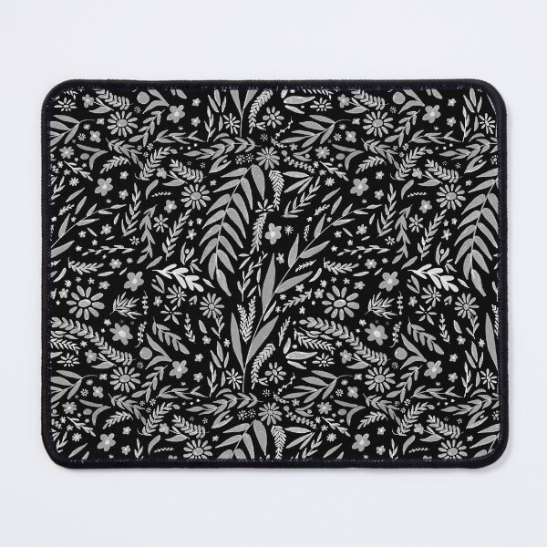 Item preview, black and white floral pattern designed and sold by Silvershadows.