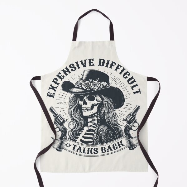 Item preview, Expensive Difficult Cowgirl Skeleton – Western Gothic Attitude Art (black) designed and sold by Margival.