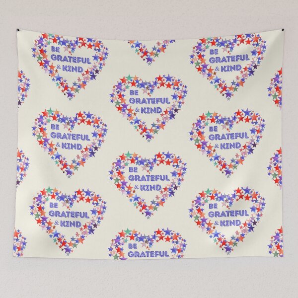 Item preview, Be Grateful and Kind ( blue ) – Colorful Star Heart Design designed and sold by D-Islamic.
