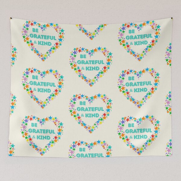Item preview, Be Grateful and Kind ( turquoise ) – Colorful Star Heart Design designed and sold by D-Islamic.