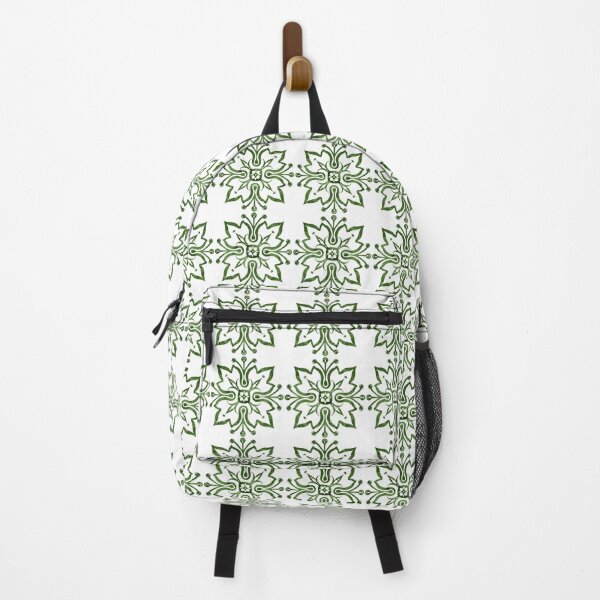 Item preview, Four Leaf Bud Green Square Vintage Pattern – Retro Botanical Design designed and sold by Phoenix Art Studio.