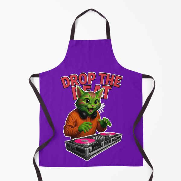 Item preview, Neon DJ Cat – Drop The Beat Rave Kitty T-Shirt designed and sold by averagejoekster.