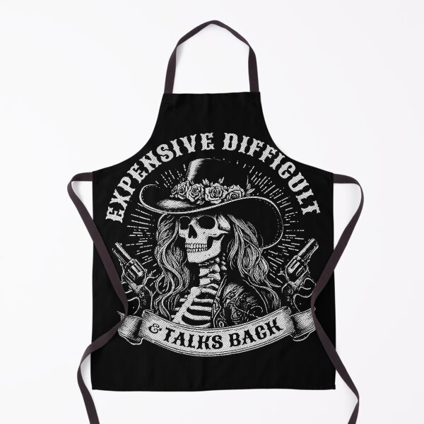 Item preview, Expensive Difficult Cowgirl Skeleton – Western Gothic Attitude Art (white grain) designed and sold by Margival.