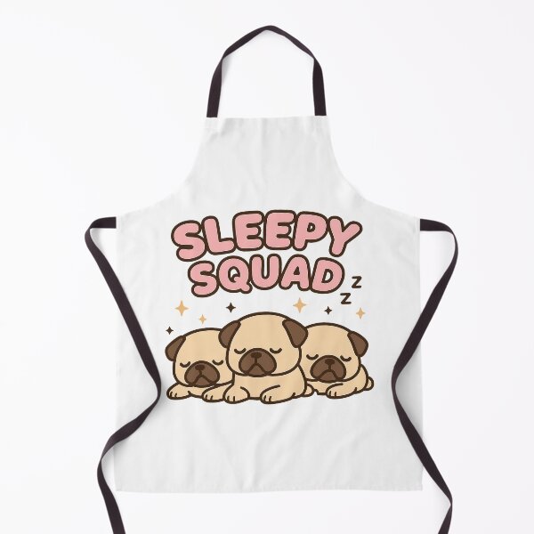 Item preview, Sleepy Squad – Kawaii Pugs in Pink Bubble Letters designed and sold by Zee's Whimsical Wonders.
