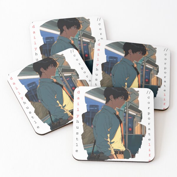 Item preview, Daily Hustle // Corporate Life – Anime Aesthetic Tired Office Worker designed and sold by KomoFrames.