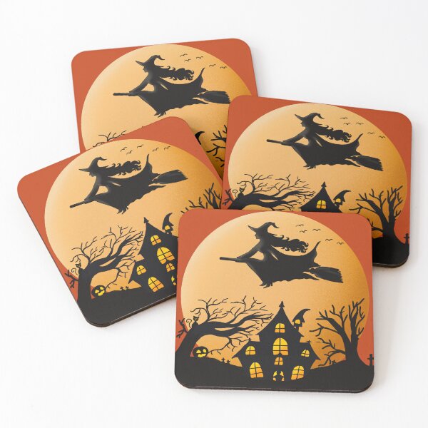 Item preview, Vintage Haunted House Halloween Witch Design designed and sold by petpuppymania.