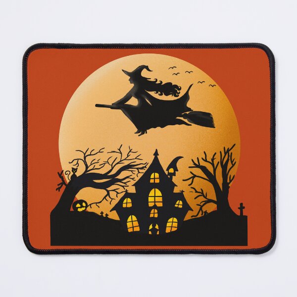 Item preview, Vintage Haunted House Halloween Witch Design designed and sold by petpuppymania.
