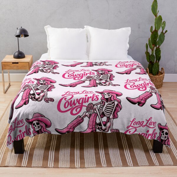 Item preview, Long Live Cowgirls – Pink Western Skeleton Art designed and sold by Margival.