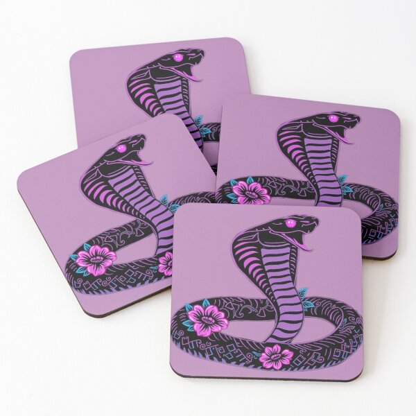 Item preview, Cobra | Retro Serpent with Rose on Black Background designed and sold by Naturalite19.