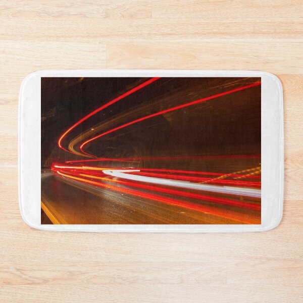 Item preview, Long Exposure Night Tunnel With Red Light Trails From Moving Cars designed and sold by Nmallia.