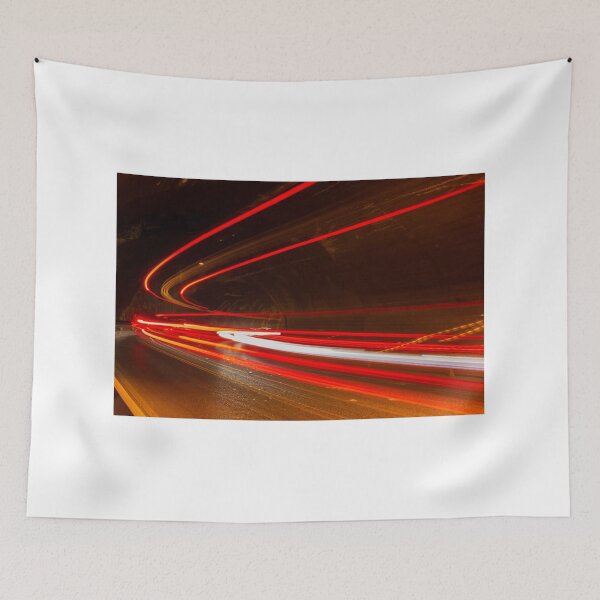 Item preview, Long Exposure Night Tunnel With Red Light Trails From Moving Cars designed and sold by Nmallia.