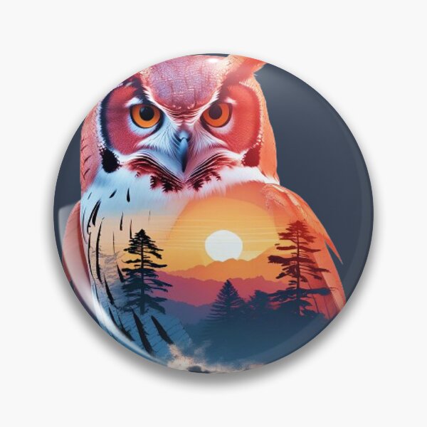 Item preview, Owl and Sunset Wilderness Art – Tranquil Wisdom in Nature Design designed and sold by ActiveOutdoorLiving.