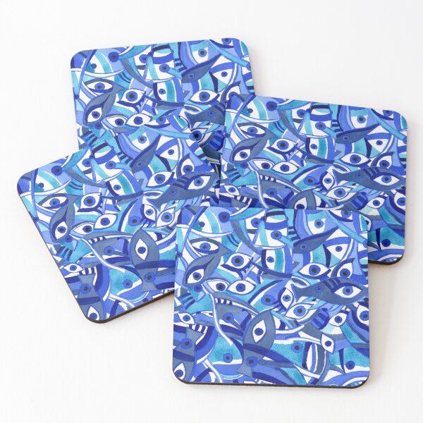 Item preview, Gorgeous Magic Eye Blue Beach Theme Pattern Watercolor  designed and sold by Irina Sztukowski.