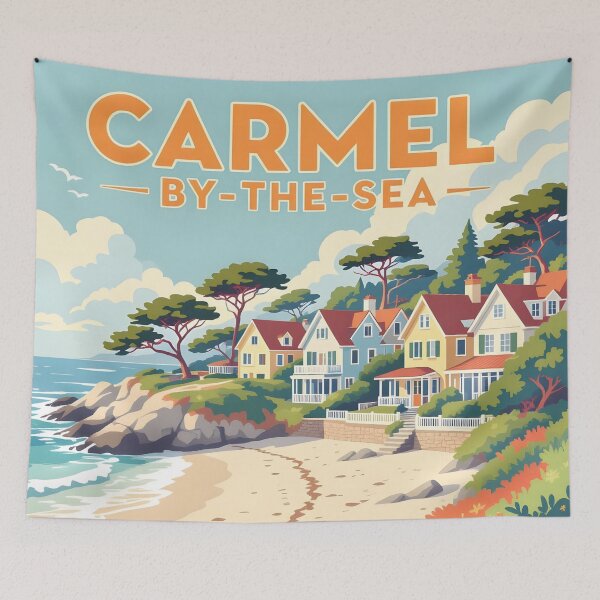 Item preview, Carmel by-the-Sea: Vintage-Style Painterly Travel Poster designed and sold by LSVart.