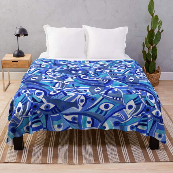 Item preview, Gorgeous Magic Eye Blue Beach Theme Pattern Watercolor designed and sold by Irina Sztukowski.