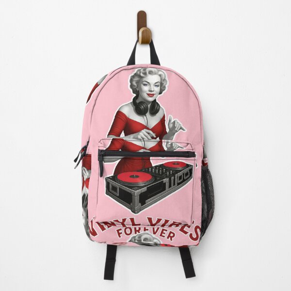 Item preview, Vinyl Vibes Forever – Retro Pin-Up DJ Art in Grayscale Cinema Style designed and sold by averagejoekster.