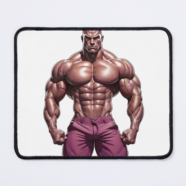 Item preview, Titan Physique: Hyper-Muscular Hero in Purple Shorts designed and sold by ForeverPrintsOK.