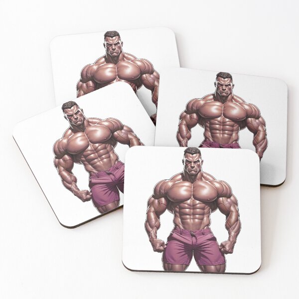 Item preview, Titan Physique: Hyper-Muscular Hero in Purple Shorts designed and sold by ForeverPrintsOK.
