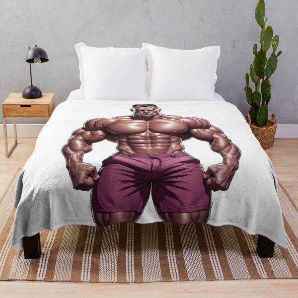 Item preview, Titan Physique: Hyper-Muscular Hero in Purple Shorts designed and sold by ForeverPrintsOK.