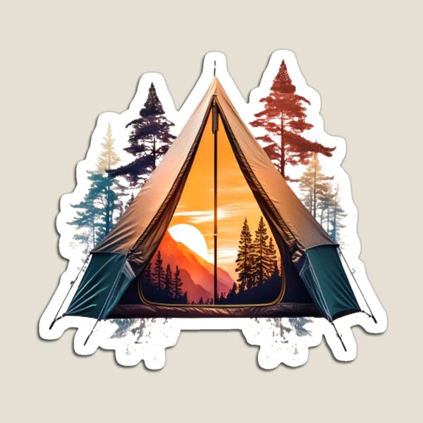 Item preview, Tent and Sunset Wilderness Art – Camping Adventure Nature Design designed and sold by ActiveOutdoorLiving.