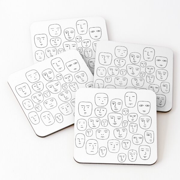 Item preview, Abstract Faces Line Art – Minimalist Transparent Design designed and sold by Sandy's Cheeky Studio.