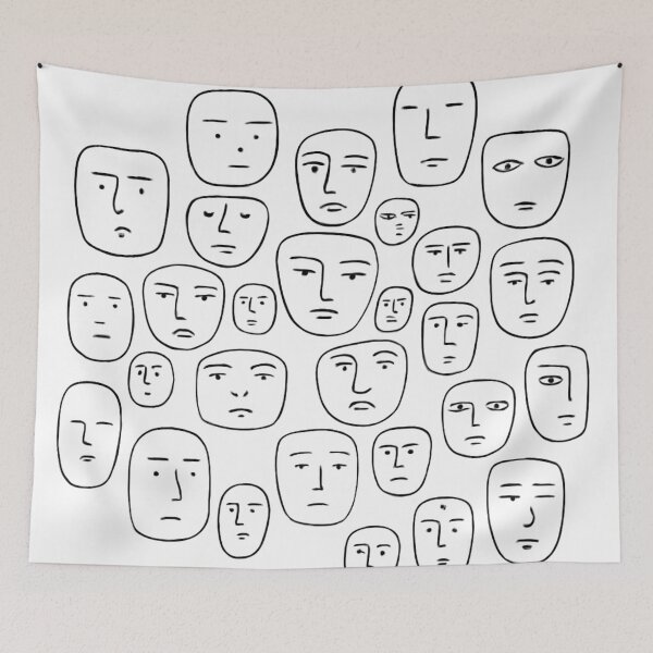 Item preview, Abstract Faces Line Art – Minimalist Transparent Design designed and sold by Sandy's Cheeky Studio.