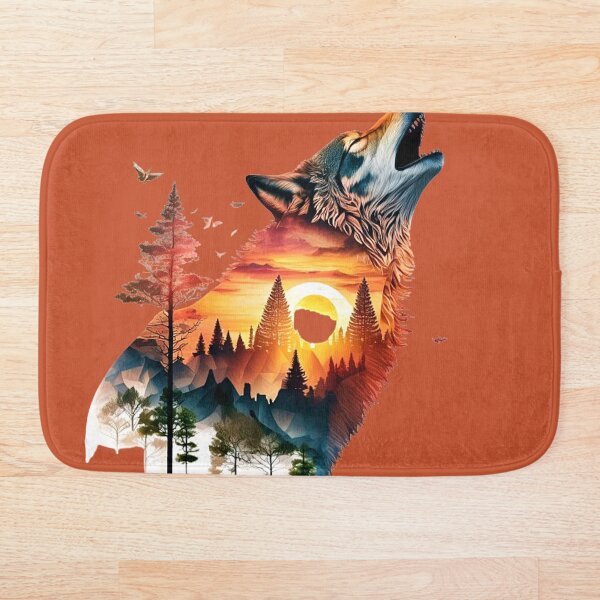 Artikelvorschau, Wolf and Sunset Wilderness Art – Spirit of the Wild Double Exposure Design entworfen und verkauft von ActiveOutdoorLiving.