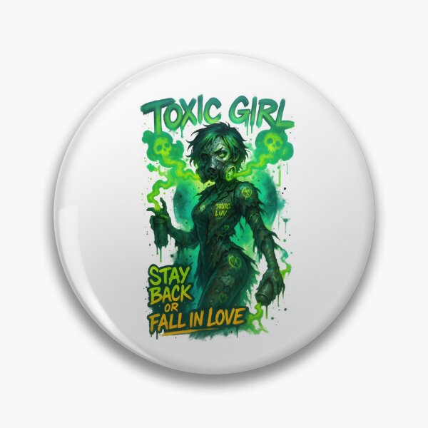 Item preview, Toxic Girl – Neon Graffiti Mutant With Cracked Gas Mask & Glowing Green Fumes designed and sold by Snackwear Apparel.
