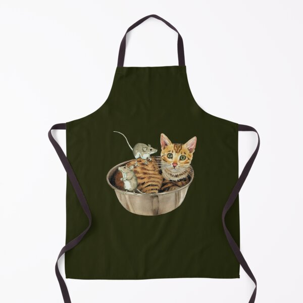 Item preview, Bengal Kitten in Bowl with Two Mice, Illustration designed and sold by JoyfulWhimsy.